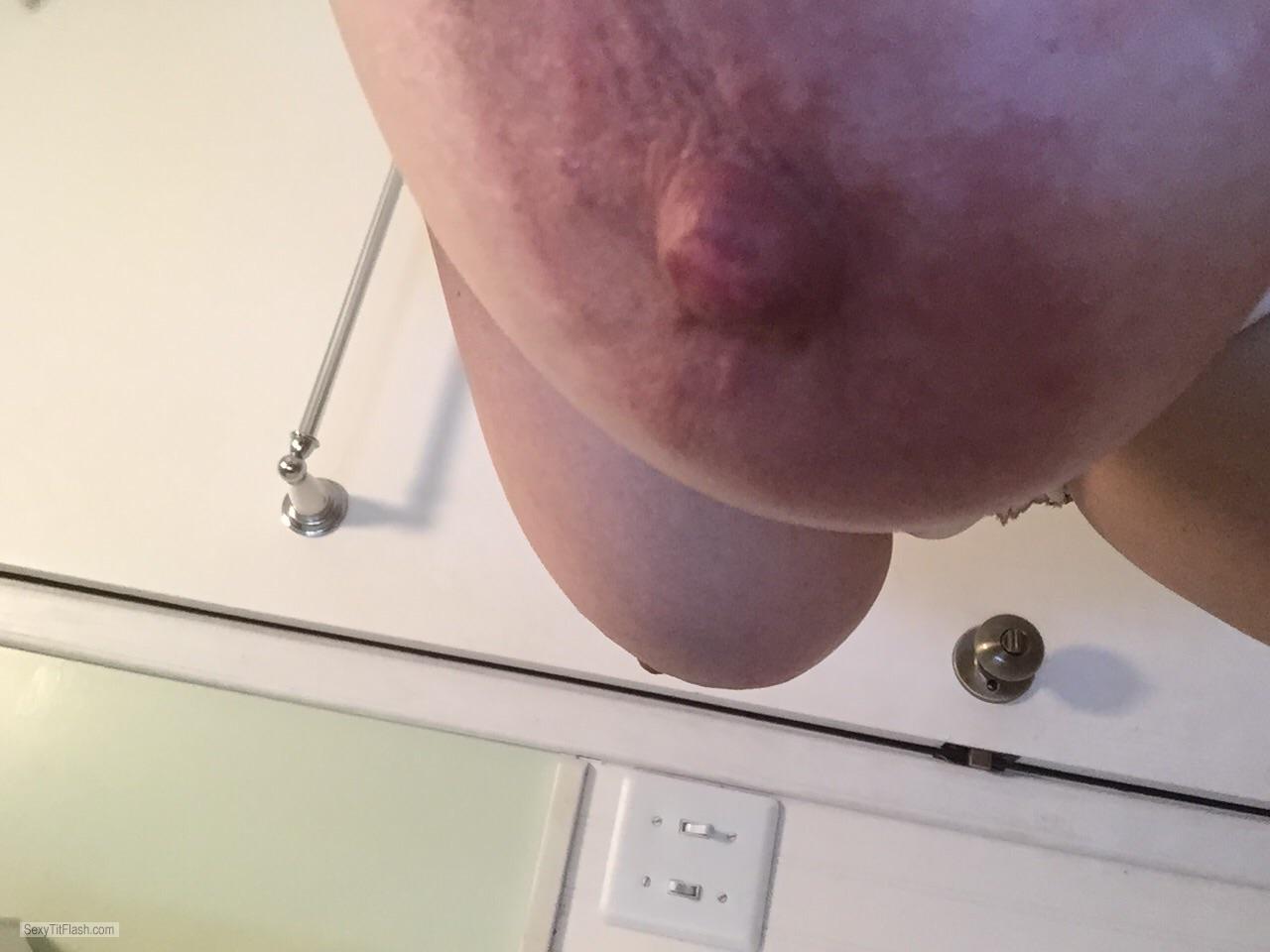 Tit Flash: My Very Small Tits - Topless Cammie from United States